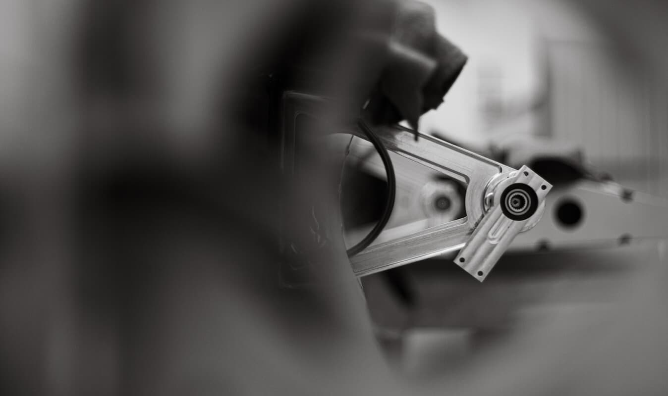 Close-up of a precision aircraft component