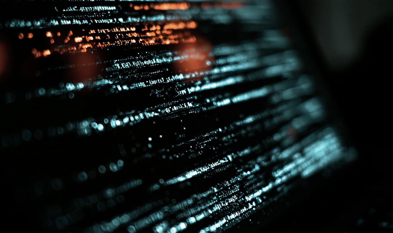Illuminated data streams on a dark display