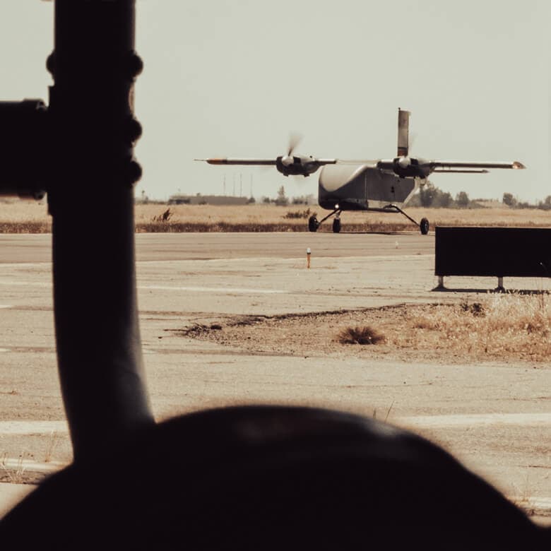 Lifter Lite aircraft taxiing on the runway
